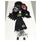 Halloween cauldron, lights, & 3 headpiece masks