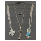 Trio of vintage pendant necklaces