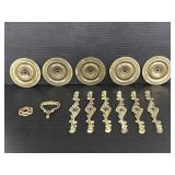 Lot of 13 vintage assorted metal drawer pulls