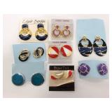 Retro 1980s style earring collection