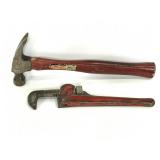 Red Hammer & adjustable wrench