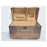 Antique wood and metal chest