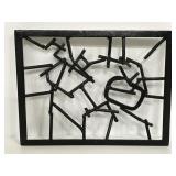Black metal welded hanging wall art decor piece