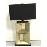 Mid century modern black and gold square lamp