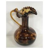 Vintage tortoise shell glass vase