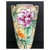 Large Hand painted floral vase
