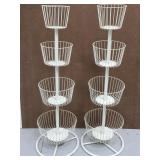 Two Ikea four tier basket storage