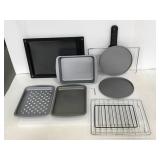 Lot of assorted toaster oven pans & accessories