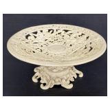 Marked cast iron compote pedestal dish