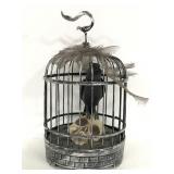 Plastic Halloween skull & bird cage decor