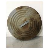 Vintage galvanized metal trash can lid