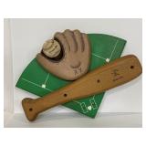 Vintage handcrafted wood baseball plaque
