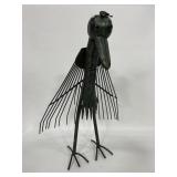 Metal garden tool bird art sculpture