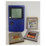 Vintage Gameboy pocket with 3 games