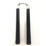 Painted wood and metal nun chucks