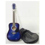 Blue Harmony acoustic guitar w/ soft case