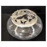 1988 pewter Seagull glass vanity jar