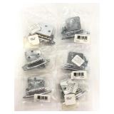 Six unopened packages of cabinet hinge hardware