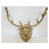 Brass sheep with antlers wall hook