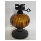 Vintage amber bubble glass oil lamp - Hong Kong