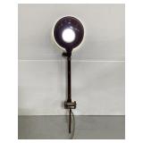 Vintage brown metal adjustable neck lamp