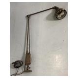 Vintage mountable adjustable neck work lamp