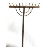 Antique wooden base decorative yard rake