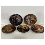 Set of 4 5 Edwin Knowles Normal Rockwell plates