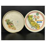 Two vintage metal Disney trays