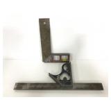 Two assorted metal compact work levels