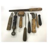 Nine vintage assorted home tool work set