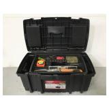 Husky plastic 22in tool box with assorted tools