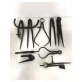 Nine piece angle measurement tool set