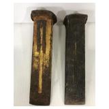 Two assorted metal chisels