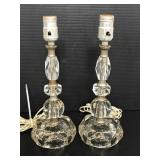Pair of crystal boudoir lamps