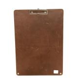Large brown leather clipboard w/ pouch