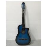 Blue acoustic guitar decor
