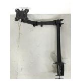 Black metal desk mount for monitor