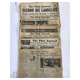 Five vintage 1953-1956 Flint Journal newspapers