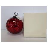 Pottery Barn red glass ornament