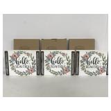 Three Hello Beautiful wood home decor signs