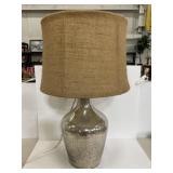 Mercury glass jar lamp w/ sand & stones 2