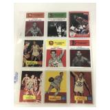 Protective sheet of nine basketball cards