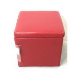 Bright red Storage ottoman footstool w/ tag