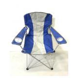 Blue & gray folding camp chair w/ carrying bag