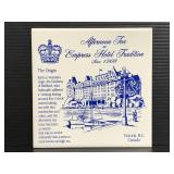 Vintage Empress Hotel Tradition wall hanger