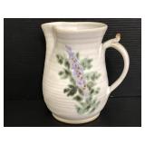 Vintage floral pottery pitcher