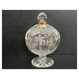 Gold trimmed crystal trinket holder