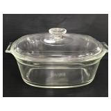 Pyrex 3qt clear glass casserole dish with lid