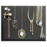 Five vintage necklaces